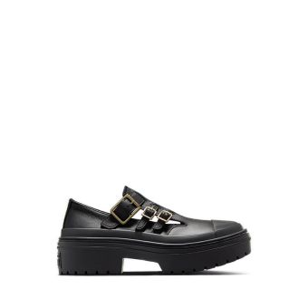 CTAS Lugged Heel Mary Jane Platform Women's Sneakers - Black/Black/Gold