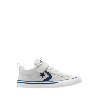 Pro Blaze Strap Leather Easy-On Boy's Sneakers - Barely Grey/Navy/White