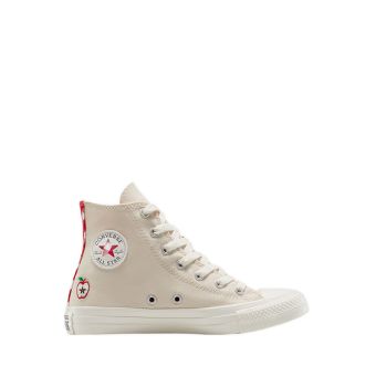 CTAS Checkered Accents Girl's Sneakers - Light Dune/Egret/Red