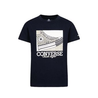 Converse Floral Leopard Sneaker Tee - Black