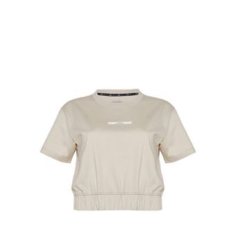 Women Crop Baseline Tee - Ancient Scroll