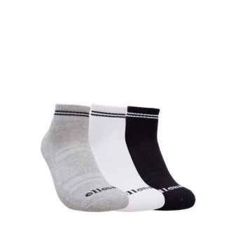 Men 3P Ankle Socks - White / Lgt Grey / Black