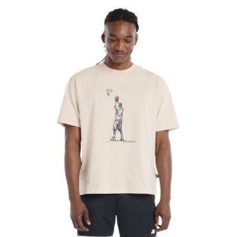 Hoops Player Graphic Men's T-Shirt - Beige