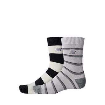 Retro Stripe Crew Unisex Socks 2 Pack - Black/Grey