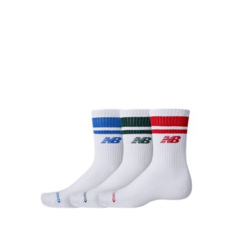 Everyday Stripe Midcalf Unisex Socks 3 Pack - White/Multi