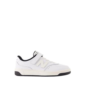 BB80 Hook & Loop Boys Kids Sneakers Shoes - White/Black