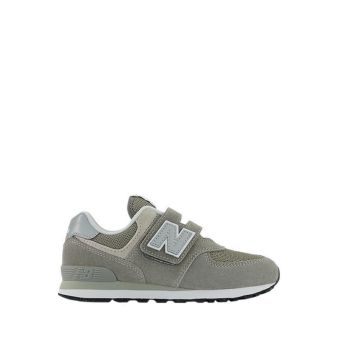 574 Hook & Loop Boys Play School Sneakers - Grey with White