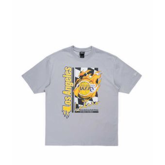 Os Ss Tee Nba Flame Graphic Loslak Men's T-Shirt - Dolphine Gray