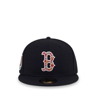 5950 Pack Floral Infilled Bosred Men's Caps - Black