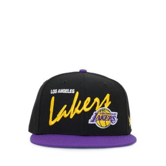 950 Q424 Nba Vintage Script Loslak Men's Caps - Black