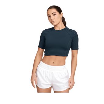 One Fitted Women's Dri-FIT Short-Sleeve Cropped Top - Blue