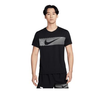 Miler Flash Men's Dri-FIT UV Short-Sleeve Running Top - Black
