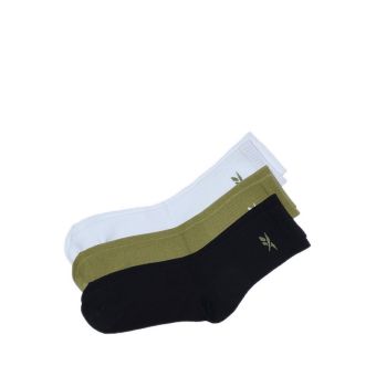 Reebok 3P Crew women's Socks - White/Black/Sage