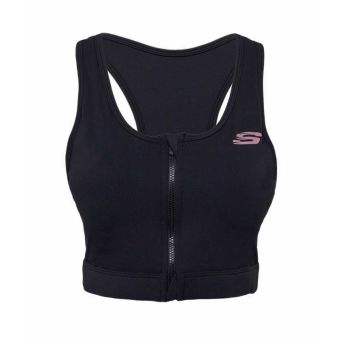 Zipper Sports Bra Women - Black