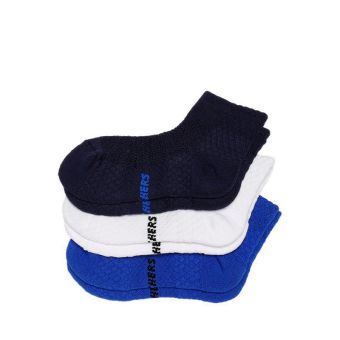 3Pk Extended Terry Hi Qtr Crew - Blue