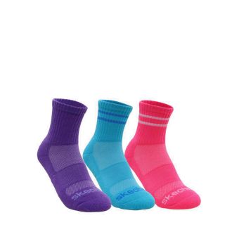 3Pk 1/2 Terry High Qtr Crew Girls - Blue