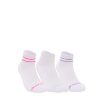 3Pk 1/2 Terry High Qtr Crew Girls - White