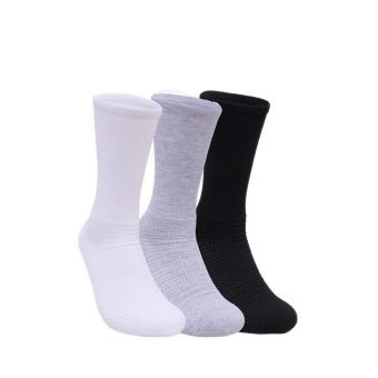 3PK Extended Terry Crew Men Socks - White / Black