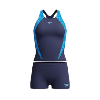 Women Asia Fit HyperBoom Splice Tankini Set - Navy Blue