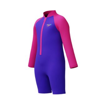 Toddler Long Sleeve Zip Sunsuit - Purple Pink