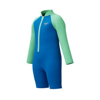 Toddler Long Sleeve Zip Sunsuit - Blue Green