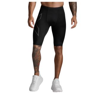 Light Speed Men’s Compression Shorts – Black/Black Reflective