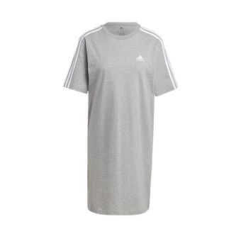 Essentials Women's 3-Stripes Jersey Boyfriend Tee Dress - Grey