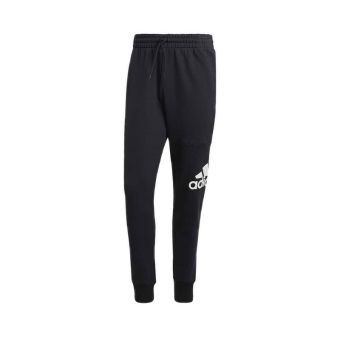 adidas Essentials French Terry Tapered Cuff Logo Men's Joggers - Black