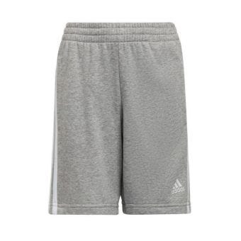 Adidas Essentials Unisex Kids 3-Stripes Shorts - Medium Grey Heather