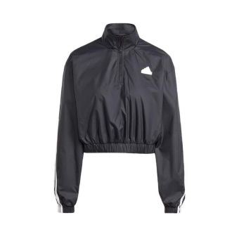 Adidas Future Icons 3-Stripes Woven 1/4 Zip Women's Jacket - Black