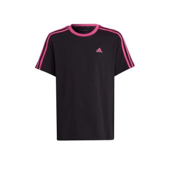 Adidas Essentials 3-Stripes Cotton Loose Fit Boyfriend Women's T-Shirt - Black