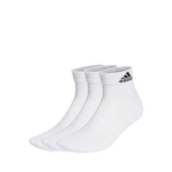 Adidas Unisex Cushioned Sportswear Ankle Socks 3 Pairs - White