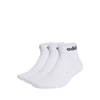 Linear Unisex Ankle Cushioned Socks 3 Pairs - White