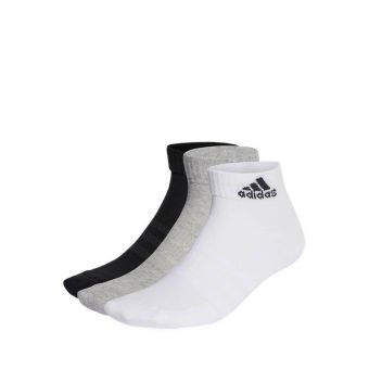 Cushioned Sportswear Unisex Ankle Socks 3 Pairs - Medium Grey Heather