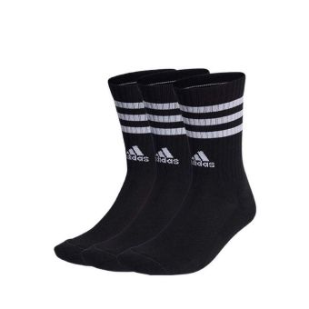 Adidas 3-Stripes Cushioned Unisex Crew Socks 3 Pairs - Black
