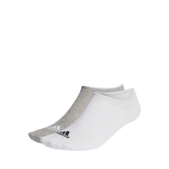 Adidas Thin and Light Unisex No-Show Socks 3 Pairs - Grey Heather