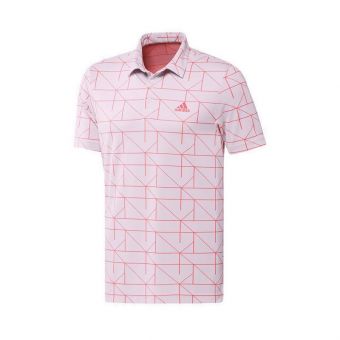 Adidas Golf Jacquard Primegreen Polo Shirt Men's Polo - Pink