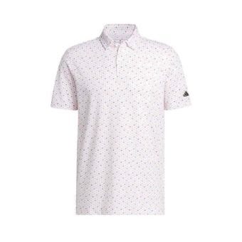 ADIDAS GOLF GO-TO PRINT MEN'S POLO CORAL