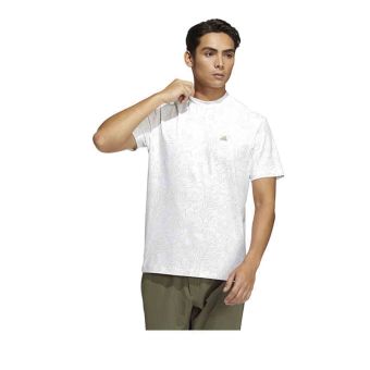 ADIDAS GOLF GO-TO ALL OVER PRINT MOCK MEN'S  POLO - WHITE