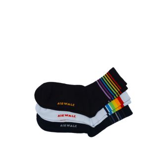 Airwalk Unisex  Quarter Socks 3prs- Multicolor