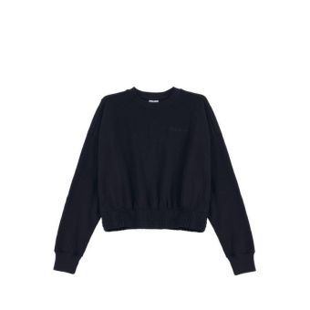 Champion Women's Washed Long Sleeve Cropped Sweatshirt - Black
