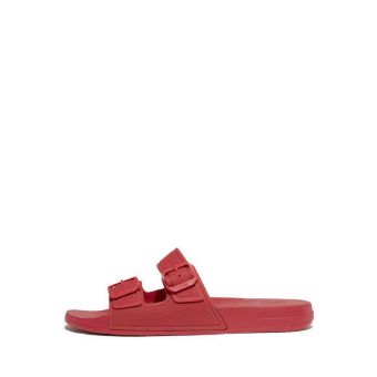 Fitflop iQUSHION Men's Two-Bar Buckle Slides- Classic Red