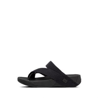 Fitflop Sling Weave Toe Post H06-841 Men Sandals- Black