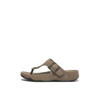 Fitflop Trakk Ii Men's Buckle Canvas Toe-Post Sandals GD4-A76- Minky Grey
