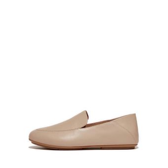 Fitflop Allegro Crush-Back Leather Loafers- Latte Beige