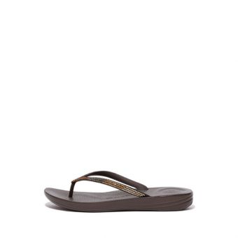 Fitflop Iqushion Ombre Sparkle Flip-Flops Dg5-167 Women Sandals- Brown