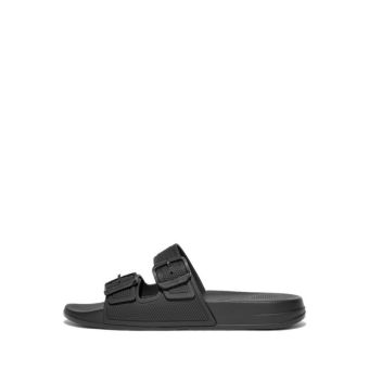 Fitflop Iqushion Two-Bar Buckle Women's Slides- All Black