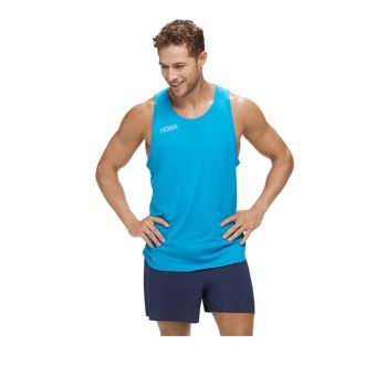 Hoka Men's Glide Singlet - Diva Blue