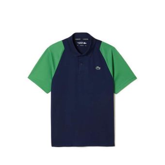 Lacoste Men's Tennis Recycled Polyester Polo Shirt- Blue