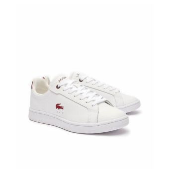 Lacoste Women's Carnaby Pro Leather Trainers - White/Burgundy